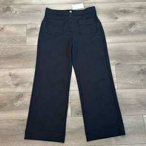 Halara High Waisted Button Multiple Pockets Straight Leg Casual Black Pants 1X